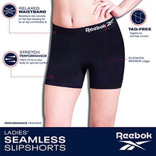 Load image into Gallery viewer, Reebok Women’s Underwear – Long Leg Seamless Slip Short Boyshort (3 pack), Lotus/White/Black, Medium