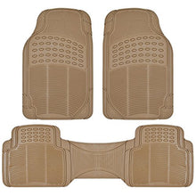 Load image into Gallery viewer, BDK Original ProLiner 3 Piece Heavy Duty Front & Rear Rubber Floor Mats for Car SUV Van & Truck, Beige - All Weather Floor Protection Fits Most Vehicles