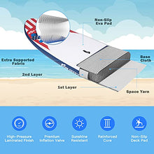 Load image into Gallery viewer, Goplus Inflatable Stand up Paddle Board iSUP Cruiser 6" Thickness iSUP Package w/3 Fins Thuster, Adjustable Paddle, Pump Kit and Carry Backpack (Stars and Stripes, 11 FT)