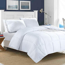 Load image into Gallery viewer, HOMBYS All Season Bamboo Comforter Super King Size Quilted Down Alternative Comforter Duvet Insert,100% Cooling Bamboo Cover with 8 Ties,for Night Sweats(Super King, All Seasons-White)