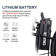 Load image into Gallery viewer, NAKTTO 26" 500W Electric Bicycle Fat Tire Mountain EBike 6 Speeds Gear, Removable 48V12A Lithium Battery Smart Multi Function LED Display - with 48V12A Lithium Battery