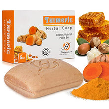 Load image into Gallery viewer, Turmeric Herbal Soap for Cleansing, Purifying, Protection, Revitalization, Moisturization, Anti-Aging, 5 Ounces Large Bar by Herboganic