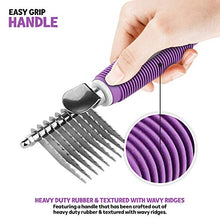 Load image into Gallery viewer, Poodle Pet Dematting Fur Rake Comb Brush Tool - with Long 2.5 Inches Steel Safety Blades for Detangling Matted or Knotted Undercoat Hair.