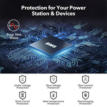 Load image into Gallery viewer, VATID Portable Power Station, 1000W Peak(Rated 600W),3.3hrs 80% Recharge, 712.25Wh Solar Generator,110V AC Pure Sine Wave,12V 10A Regulated DC,65W USB PD,Ultra-light Rechargeable Power Station (Black)