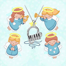 Load image into Gallery viewer, ACJNA 925 Sterling Silver Heart Pendant Piano Keyboard Necklace Music Jewelry for Women Girls