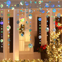 Load image into Gallery viewer, Cheerland Bling Bling iridescent Twinkle Star Garland Streamer Kit for Party Decorations Glitter Metallic Circle dot Garland Glittery Bunting Garlands Banner for Wedding Kids Room Birthday Baby Shower