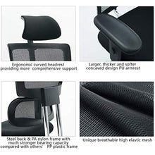 Load image into Gallery viewer, Ticova Ergonomic Office Chair - High Back Desk Chair with Elastic Lumbar Support & Thick Seat Cushion - 140°Reclining & Rocking Mesh Computer Chair with Adjustable Headrest, Armrest