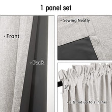 Load image into Gallery viewer, INOVADAY 100% Blackout Curtains Sliding Door Curtains with Clip Rings Linen Textured Patio Door Curtain for Sliding Door Room Divider Curtains(W100 x L84 1 Panels, Beige)