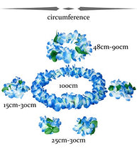 Load image into Gallery viewer, Udalyn Hawaiian Luau Flower Leis Jumbo Necklaces Bracelets Headband Anklets Set 6-7 Pack