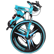Load image into Gallery viewer, LODDD High Carbon Steel 26 Inch Folding Mountain Bike Mechanical Disc Brakes Shimanos 21 Speed Gears Bicycle Full Suspension MTB Bikes - US Stock
