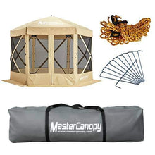 Load image into Gallery viewer, MASTERCANOPY Escape Shelter Screen House Outdoor Camping Tent for 6 Sided Canopy Shelter with Mosquito Net(120''x120''Beige)