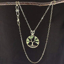 Load image into Gallery viewer, Peridot Tree of Life August Birthstone 1st Anniversary Gold Necklace Leo Virgo 16th Anniversary