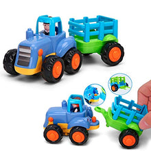 Load image into Gallery viewer, Friction Powered Cars Push and Go Trucks Construction Vehicles Toys Set of Tractor Bulldozer Dump Truck Cement Mixer for Baby Toddlers Infants Boys Gifts