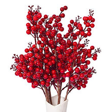 Load image into Gallery viewer, Lvydec 4 Pack Artificial Red Berry Stems - 19.5 Inch Christmas Holly Berry Branches for Holiday Home Decor and Crafts