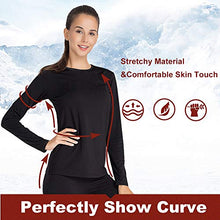 Load image into Gallery viewer, MANCYFIT Thermal Underwear for Women Long Johns Set Fleece Lined Ultra Soft Black X-Large