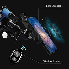 Load image into Gallery viewer, ToyerBee Telescope for Kids&Beginners, 70mm Aperture 300mm Astronomical Refractor Telescope(15X-150X), Portable Travel Telescope for Adult with A Finder Scope, A Phone Adapter& A Wireless Remote