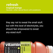 Load image into Gallery viewer, vitaminwater refresh electrolyte enhanced water w/ vitamins, tropical mango drink, 20 Fl Oz