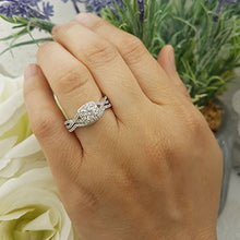 Load image into Gallery viewer, Dazzlingrock Collection 1.80 Carat (ctw) 10K Round Cubic Zirconia CZ Bridal Halo Engagement Ring Set, White Gold, Size 7.5