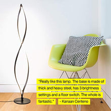 Load image into Gallery viewer, Brightech Twist - Modern LED Spiral Floor Lamp for Living Room Bright Lighting - Built in Dimmer for Bedroom Ambience Or TV Soft Light - Futuristic Indoor Pole Lamp for Offices - Black
