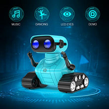 Load image into Gallery viewer, ALLCELE Robot Toys, Rechargeable RC Robots for Kids Boys, Remote Control Toy with Music and LED Eyes, Gift for Children Age 3 Years and Up - Blue