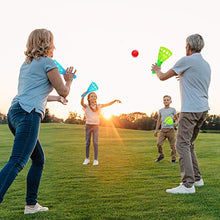 Load image into Gallery viewer, Outdoor Indoor Game Activities for Kids, Pop-Pass-Catch Ball Game with 4 Catch Launcher Baskets and 6 Balls, Birthday Party Favors Gifts Summer Beach Sport Toys for Kids Age 5 6 7 8 9 10+ and Adults