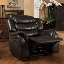 Load image into Gallery viewer, Christopher Knight Home Hawthorne Leather Glider Recliner Chair, Black Berry