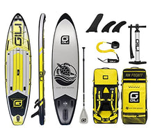 Load image into Gallery viewer, GILI Adventure Inflatable Stand Up Paddle Board: Lightweight, Durable Touring SUP: Wide & Stable Stance 11' x 32" x 6" Thick (Yellow)