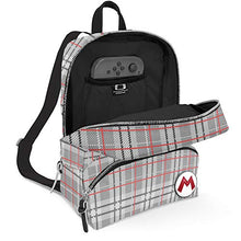 Load image into Gallery viewer, Controller Gear Super Mario - Mario Plaid - Small Backpack for Women, Girl's Cute Mini Bookbag Purse, Travel Bag for Nintendo Switch Console & Accessories - Nintendo Switch