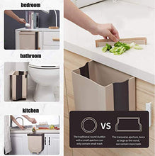Load image into Gallery viewer, Hanging Trash Can,Silicone Folding Waste Bins Kitchen Foldable Trash Can Collapsible Small Garbage Can Compact Portable Waste Bin for Home Kitchen Room Cabinet Door Drawer - 9L/2.38 Gallon