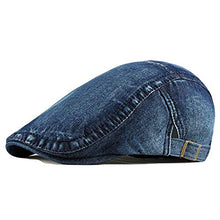 Load image into Gallery viewer, Qunson Mens Denim Cotton Newsboy Cap Ivy Gatsby Driving Hunting Cabbie Hats
