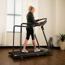 Load image into Gallery viewer, Sunny Health & Fitness Walking Treadmill with Low Wide Deck and Multi-Grip Handrails for Balance, 295 LB Max Weight - SF-T7857,Black