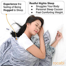 Load image into Gallery viewer, rocabi Deluxe Weighted Blanket King Size Bed | 15 lbs 80”x86” Heavy Weighted Blanket for Adults & Luxury Removable Minky Cover for Calming Sleep