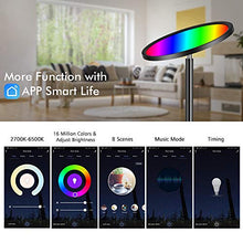 Load image into Gallery viewer, Floor Lamp, HueLiv Super Bright RGBW Smart WiFi LED Floor Lamp for Reading, Dimmable Torchiere, for Living Rooms Bedrooms, for DIY, Compatible with Alexa & Google Home, Black, 25W