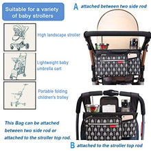 Load image into Gallery viewer, Lekebaby Baby Stroller Organizer with Insulated Cup Holders Universal Fit for All Baby Stroller Models Ultimate Accessory for Parents On-The-go, Arrow Print, Black