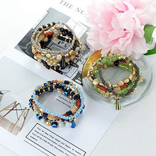 Load image into Gallery viewer, Finrezio 3 Sets Beaded Bracelets for Women Boho Multi-Layer Mix Beads Stackable Strand Stretch Bracelet Set for Teen Girls