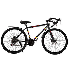 Load image into Gallery viewer, R.ROARING Commuter Road Bike 26 inch Wheels 21 Speed Shifting Bikes Dual Disc Brake Road Bicycle for Adults Mens Women, Black