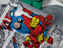 Load image into Gallery viewer, Jay Franco Marvel Avengers Comic Cool 7 Piece Queen Bed Set - Includes Comforter & Sheet Set - Bedding Features Captain America, Spiderman, Iron Man, Hulk, Thor - Super Soft (Official Marvel Product)
