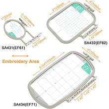Load image into Gallery viewer, New brothread Embroidery Machine Hoop 3 in 1 Set (SA431+SA432+SA434) for Brother SE625 SE600 SE425 SE400 PE550D PE540D PE535 PE525 PE500 LB5000 LB7000 LB6800 Innovis 990D/900D & BabyLock Sofia 2 Verve