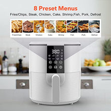 Load image into Gallery viewer, Kitcher3.5Qt Air Fryer LED Touch Digital Screen Hot Air Fryers Oven Oilless Cooker with Temperature Control 60 Minutes Timer Non-stick Fry Basket 50 Recipes Auto Shut Off Feature (White)