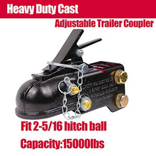 Load image into Gallery viewer, Heavy Duty Cast Adjustable Trailer Coupler 2-5/16 in,15000LBS Capacity Channel-Mount Coupler with Hardware Kit