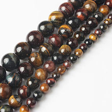 Load image into Gallery viewer, 6 8 10 12 mm Natural Jewelry Chocolate Tiger Eye Stone Loose Beads Suitable For Men And Women Bracelet Necklaces Tigea eyes 10mm 38beads