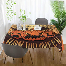 Load image into Gallery viewer, ALAZA Happy Halloween Spooky Pumpkin Tablecolth Table Cover for Party Dining Room Kitchen Decor,60 X 108,Stain and Wrinkle Resistant Washable Rectangle Table Cloth