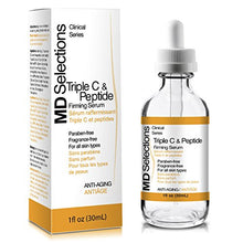 Load image into Gallery viewer, MD Selections Triple C & Peptide Firming Serum for Face, 1 oz | Anti Aging & Anti Wrinkle | Rejuvenating | Skin Moisturizing & Brightening | Boosts Collagen | 3 Forms of Vitamin C