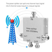 Load image into Gallery viewer, Bewinner 4-Way Power Splitter 800-2500MHz N Type Mobile Cell Phone Power Splitter Signal Repeater Amp Power Divider Connect with 4 Indoor Antennas, Low Noise & High Performance