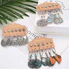 Load image into Gallery viewer, YADOCA 36 Pairs Boho Vintage Drop Dangle Earrings Set for Women Bohemian National Style Studs Hollow Piercing Jewelry Gifts