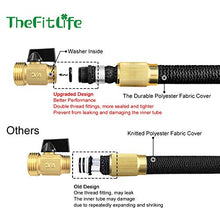 Load image into Gallery viewer, TheFitLife Flexible and Expandable Garden Hose - Strongest Triple Latex Core with 3/4" Solid Brass Fittings Free 8 Function Spray Nozzle, Easy Storage Kink Free Water Hose (50 FT)