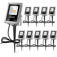 Load image into Gallery viewer, Lysed 10W Low Voltage LED Landscape Lights, Flood Light Outdoor 12V Super Warm White (1000LM) IP66 Waterproof Garden Pathway Lighting Wall Tree Flag Spotlights with Spike Stand (10 Pack)