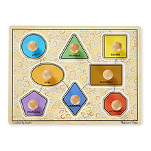 Load image into Gallery viewer, Melissa & Doug Deluxe Jumbo Knob Wooden Puzzle - Geometric Shapes (8 pcs)