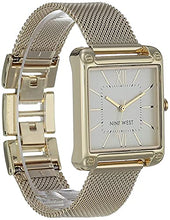 Load image into Gallery viewer, Nine West Women's Japanese Quartz Dress Watch with Stainless Steel Strap, Gold, 18 (Model: NW/2090CHGB)