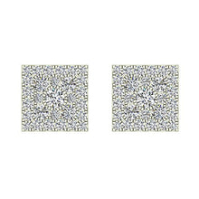 Load image into Gallery viewer, Sharp & Edgy Square Cluster Diamond Earrings 0.53 ctw 14K White Gold (G, SI)
